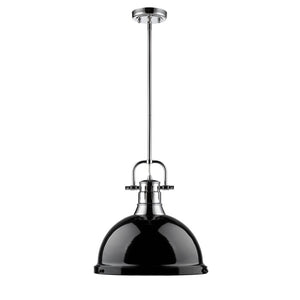 Chrome Bodalla 1 - Light Single Dome  Black Pendant #860HW