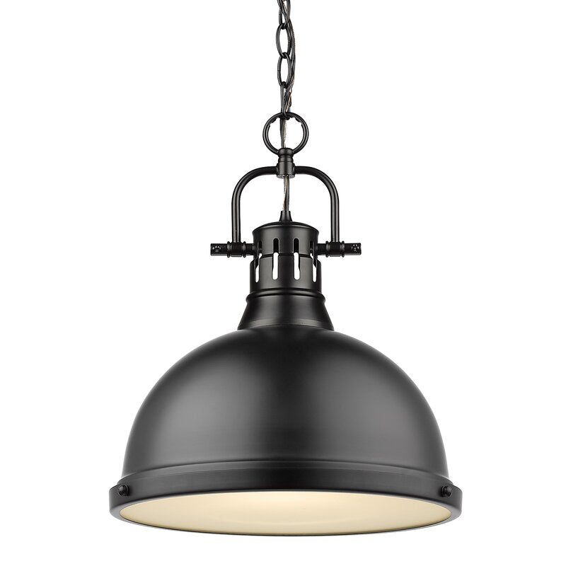 Black with Matte Black Shade Bodalla 1 - Light Single Dome Pendant 2757AH