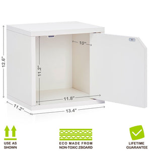 White Stackable Cube Storage - Set of 2 (418MM)