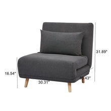 Load image into Gallery viewer, Bolen Convertible Chair, Charcoal #2268HW

