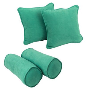 4 Piece Microsuede Throw/Bolster Pillow Set #9234
