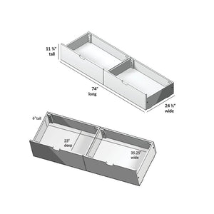 Gray Borg Underbed Storage Drawer (Set of 2)