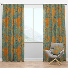 Load image into Gallery viewer, Botanic Texture Floral Semi-Sheer Thermal Rod Pocket Single Curtain Panel 52 x 90, Set of 2 panels
