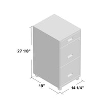 Load image into Gallery viewer, Botkins Mobile 3-Drawer Vertical Filing Cabinet #1990HW
