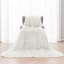 Load image into Gallery viewer, 50&#39;&#39; W x 60&#39;&#39; L White Botyo Luxury Sherpa Throw Blanket,Warm And Cozy Faux Fur Blanket For Couch Sofa Bed
