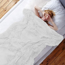 Load image into Gallery viewer, 50&#39;&#39; W x 60&#39;&#39; L White Botyo Luxury Sherpa Throw Blanket,Warm And Cozy Faux Fur Blanket For Couch Sofa Bed
