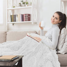 Load image into Gallery viewer, 50&#39;&#39; W x 60&#39;&#39; L White Botyo Luxury Sherpa Throw Blanket,Warm And Cozy Faux Fur Blanket For Couch Sofa Bed
