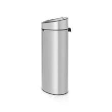 Load image into Gallery viewer, 28.6&quot; H x 17.1&quot; W x 11.9&quot; D Metallic Gray Brabantia Touch Top Trash Can

