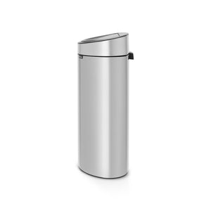28.6" H x 17.1" W x 11.9" D Metallic Gray Brabantia Touch Top Trash Can