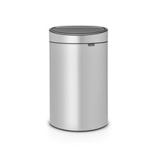 Load image into Gallery viewer, 28.6&quot; H x 17.1&quot; W x 11.9&quot; D Metallic Gray Brabantia Touch Top Trash Can
