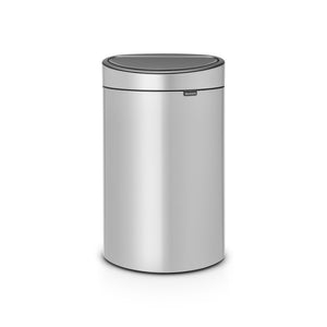 28.6" H x 17.1" W x 11.9" D Metallic Gray Brabantia Touch Top Trash Can