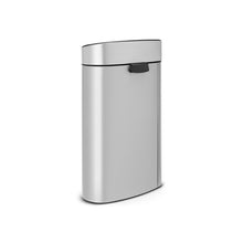 Load image into Gallery viewer, 28.6&quot; H x 17.1&quot; W x 11.9&quot; D Metallic Gray Brabantia Touch Top Trash Can
