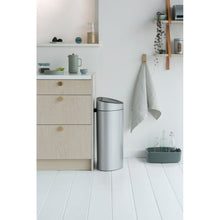 Load image into Gallery viewer, 28.6&quot; H x 17.1&quot; W x 11.9&quot; D Metallic Gray Brabantia Touch Top Trash Can
