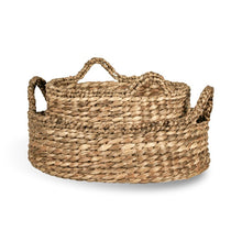 Load image into Gallery viewer, Brown Braided Water Hyacinth Wicker Basket (Set of 2) 1864CDR
