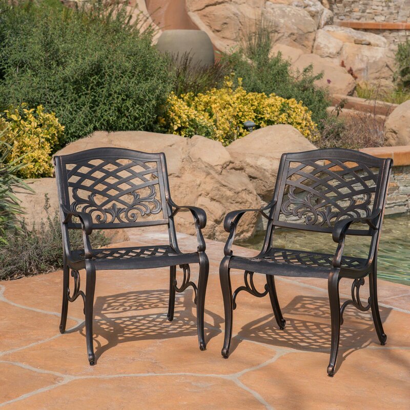 Viga Outdoor Cast Aluminum Dining Chair (Set of 2) 2070