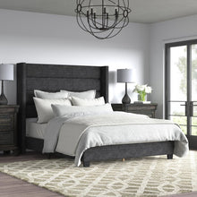 Load image into Gallery viewer, Queen Charcoal Brantley Upholstered Bed
