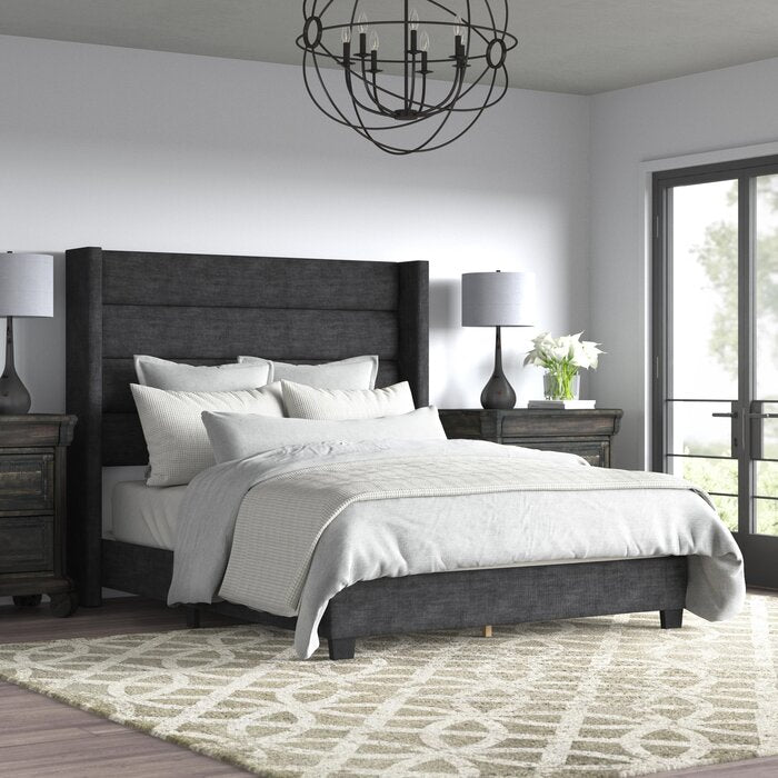 Queen Charcoal Brantley Upholstered Bed