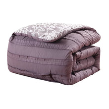 Load image into Gallery viewer, King Comforter + 9 Additional Pieces Plum Brantleyville Microfiber Reversible Modern &amp; Contemporary 10 Piece Comforter Set

