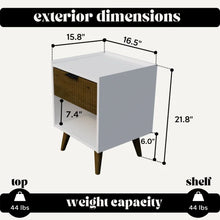 Load image into Gallery viewer, Brea 21.77&#39;&#39; Tall 1 - Drawer Solid Wood Nightstand in White/Brown

