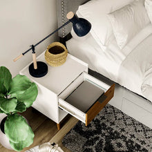Load image into Gallery viewer, Brea 21.77&#39;&#39; Tall 1 - Drawer Solid Wood Nightstand in White/Brown

