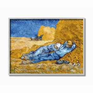 Break Time Yellow Blue Van Gogh Classical by Vincent Van Gogh - Painting 16 x 20 x 1.5