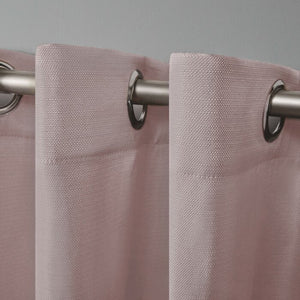 54" x 96" Breanna Heavy Textured Solid Color Semi-Sheer Outdoor Grommet Curtain Panels (Set of 2) #9887