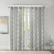 Load image into Gallery viewer, Breckenridge Geometric Sheer Grommet Single Curtain Panel 394DC
