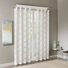 Load image into Gallery viewer, Breckenridge Geometric Sheer Grommet Single Curtain Panel (Set of 2) GL1256
