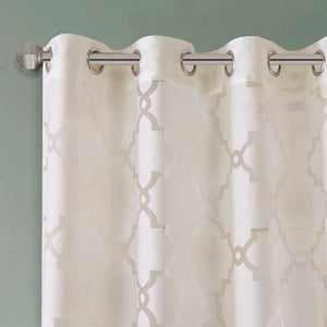 Breckenridge Geometric Sheer Grommet Single Curtain Panel (ND190)