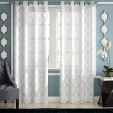 Load image into Gallery viewer, Breckenridge Geometric Sheer Grommet Single Curtain Panel (Set of 2) GL1256
