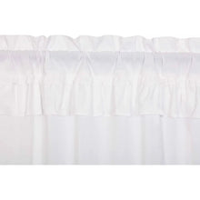 Load image into Gallery viewer, 16&quot; W x 72&quot; L White Bremen Solid Color Cotton Ruffled Window Valance (SET OF 2)
