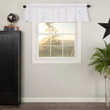 Load image into Gallery viewer, 16&quot; W x 72&quot; L White Bremen Solid Color Cotton Ruffled Window Valance (SET OF 2)
