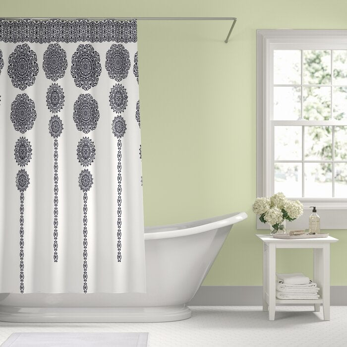 Gray Bremond Geometric Single Shower Curtain (ND339)