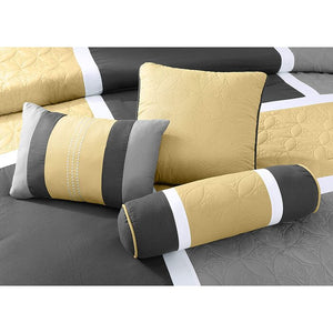 Full Comforter + 2 Standard Shams Brendel Microfiber 7 Piece Comforter Set