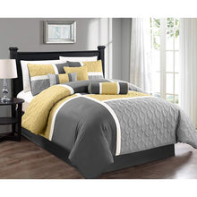 Load image into Gallery viewer, Full Comforter + 2 Standard Shams Brendel Microfiber 7 Piece Comforter Set
