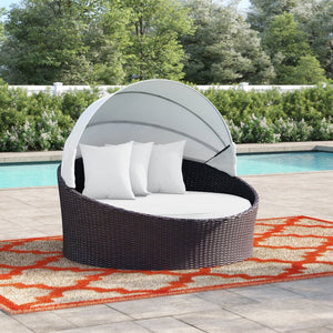 AS IS Brentwood 63 Wide Outdoor Wicker Patio Daybed NO CUSHIONS