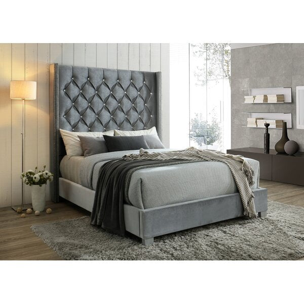 Brian Upholstered Standard Bed King Silver (3517RR-2 Boxes)