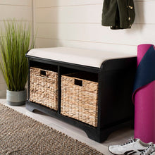 Load image into Gallery viewer, Black Briananthony Upholstered Cubby Storage Bench
