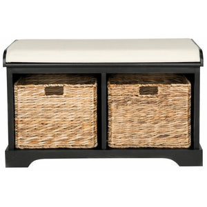 Black Briananthony Upholstered Cubby Storage Bench
