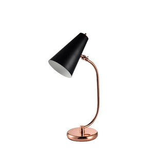20" Desk Lamp - Copper Metal Base with black shade # 9271