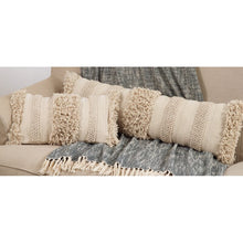 Load image into Gallery viewer, Brianne Cotton Feathers Striped Lumbar Pillow 6900RR/GL
