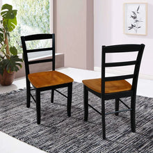 Load image into Gallery viewer, Black/Cherry Brianne Solid Wood Ladder Back Side Chair (Set of 2)

