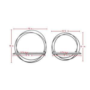 Brielle 2 Piece Circle Accent Shelf, set of 2