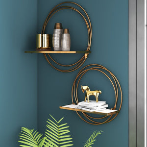 Brielle 2 Piece Circle Accent Shelf, set of 2