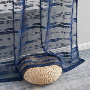 Broadway Striped Sheer Grommet Curtain Panels, 54" W x 96" L, (Set of 2)