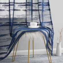 Load image into Gallery viewer, Broadway Striped Sheer Grommet Curtain Panels, 54&quot; W x 96&quot; L, (Set of 2)
