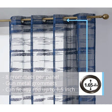Load image into Gallery viewer, Broadway Striped Sheer Grommet Curtain Panels, 54&quot; W x 96&quot; L, (Set of 2)
