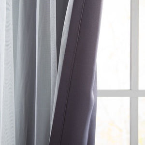 Brockham Solid Color Room Darkening Grommet Curtain Panels - Set of 2 (DC256)