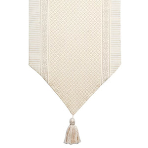 Brookfield Geometric Cotton Blend Table Runner, 90" L x 16" W