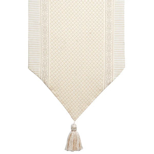 Brookfield Geometric Cotton Blend Table Runner, 90" L x 16" W